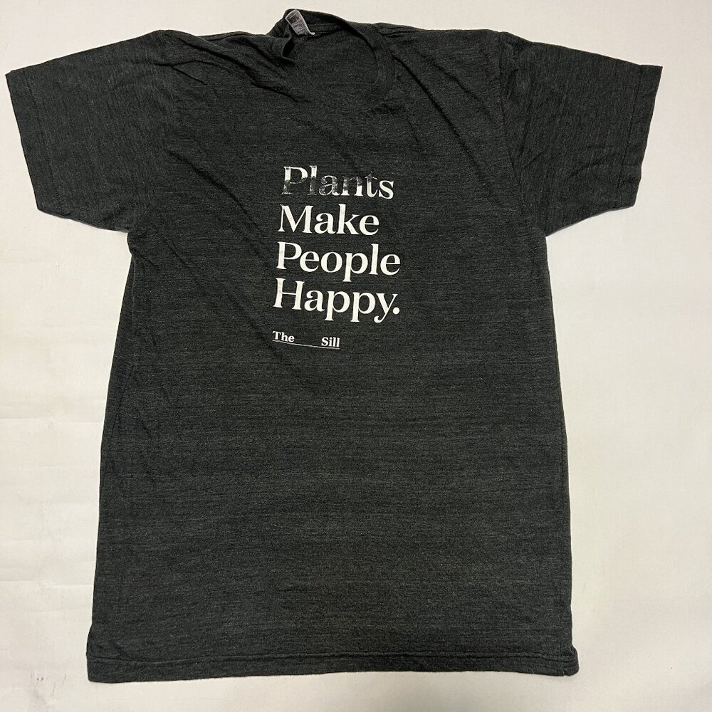 American Apparel The Sill Plants Make People Happy Graphic T Heather Gray Large
